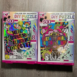 Bundle of 2 Fashion Angels Color-By-Number DIY Puzzles